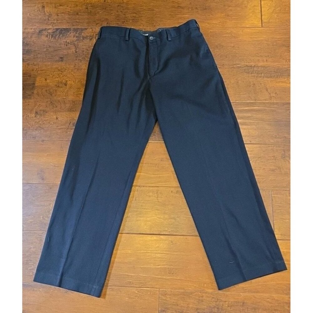 Eddie Bauer Pant Men Size 36x32 Black Classic Fit Wrinkle Resistant Chino Cotton